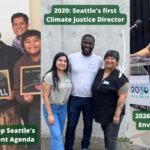 Lylianna with other climate justice advocates. Lylianna with Climate Justice team. Lylianna presenting at Seattle 2030 District